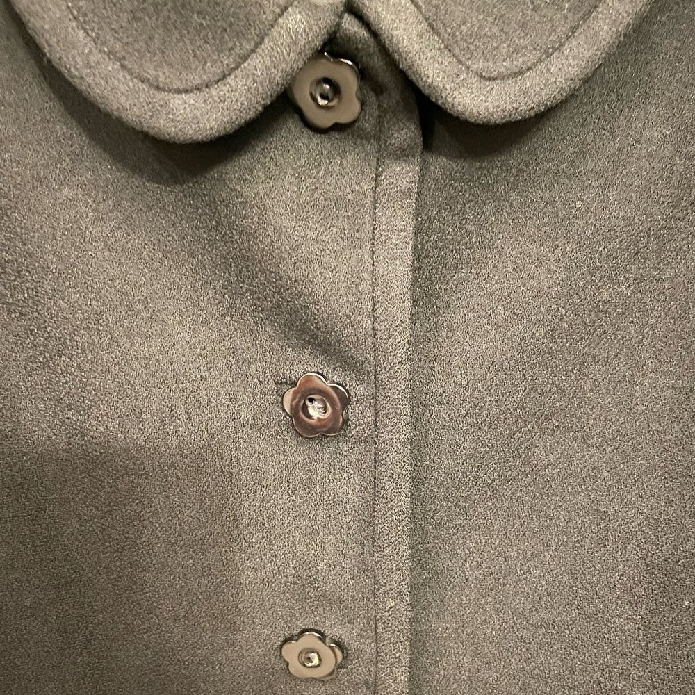 Bigio Collection Black Flower Button Wool Blazer - image 2